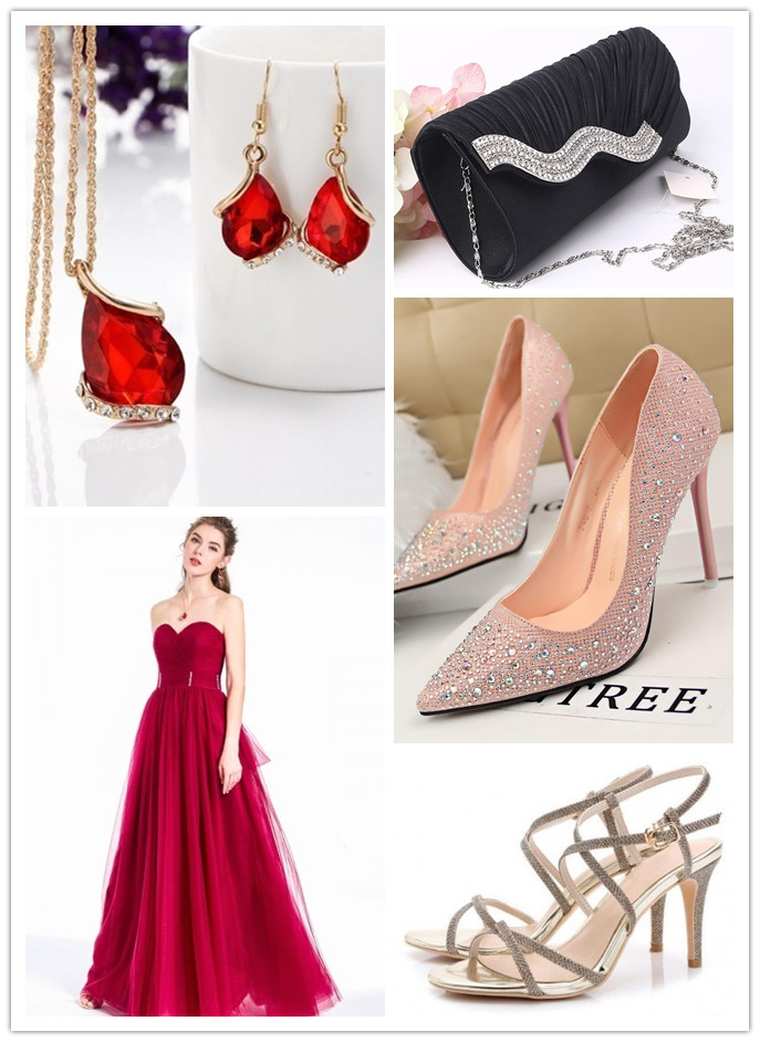 Accessoires pour robe rouge longue princesse