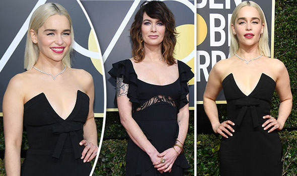 Emilia Clarke et Lena Headey en noir aux Golden Globes 2018