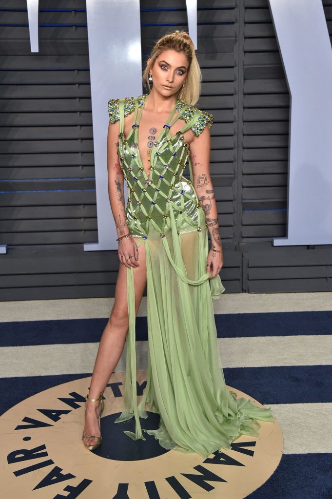 robe verte sexy Paris Jackson