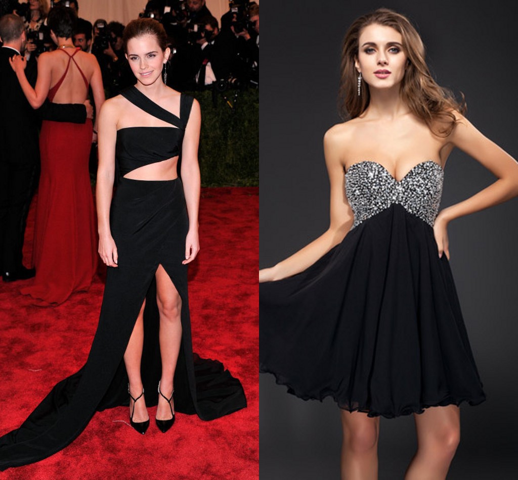 Emma Watson robe noire pour la soirée 