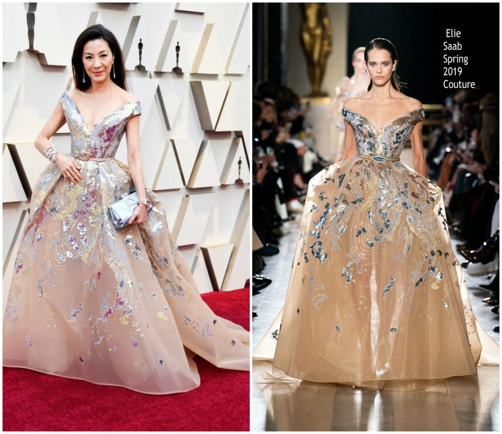 Michelle Yeoh en robe Elie Saab Haute Couture oscars 2019