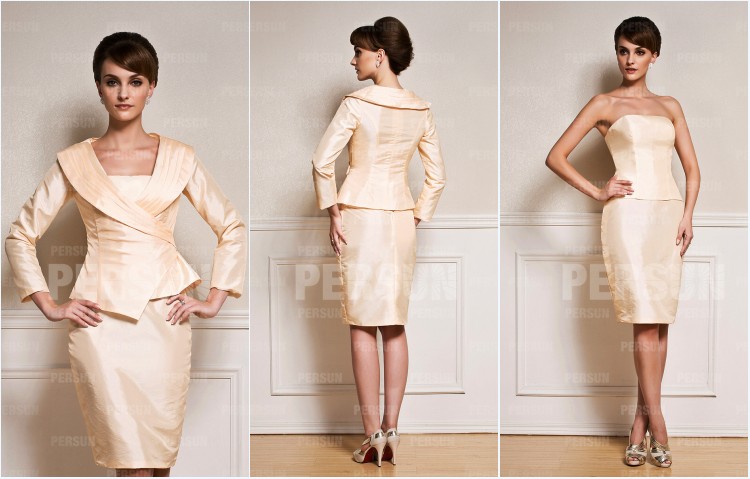 tailleur champagne chic avec manche