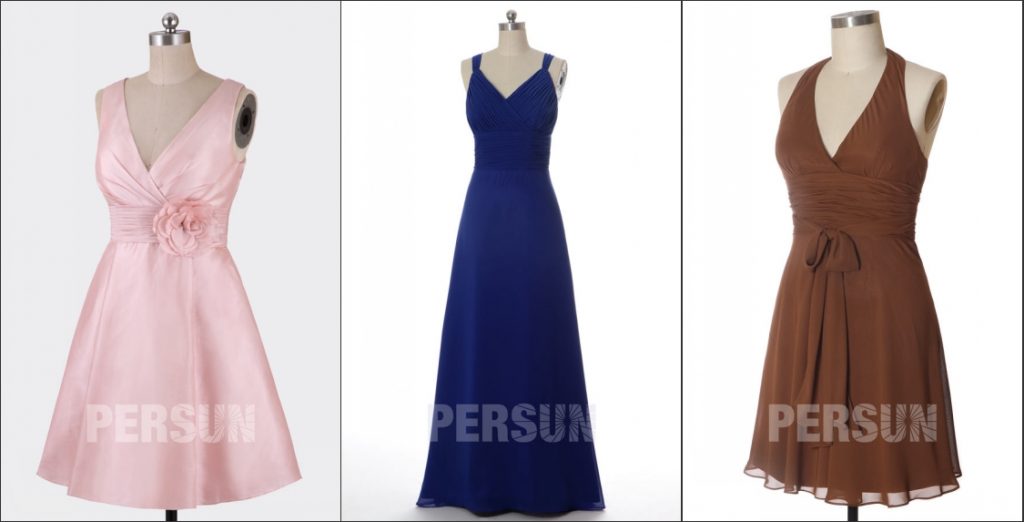 4 populaire robe de cocktail portefeuille encolure en v de persun