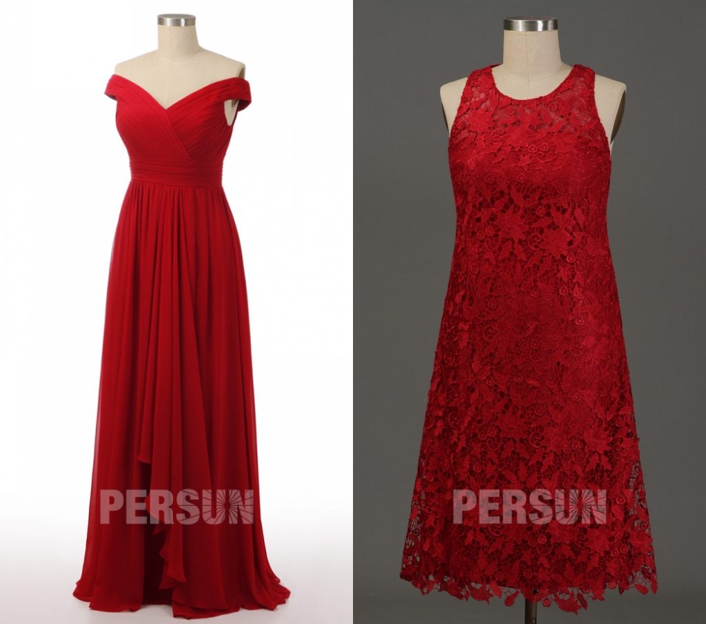 robe de cocktail rouge magnifique persun