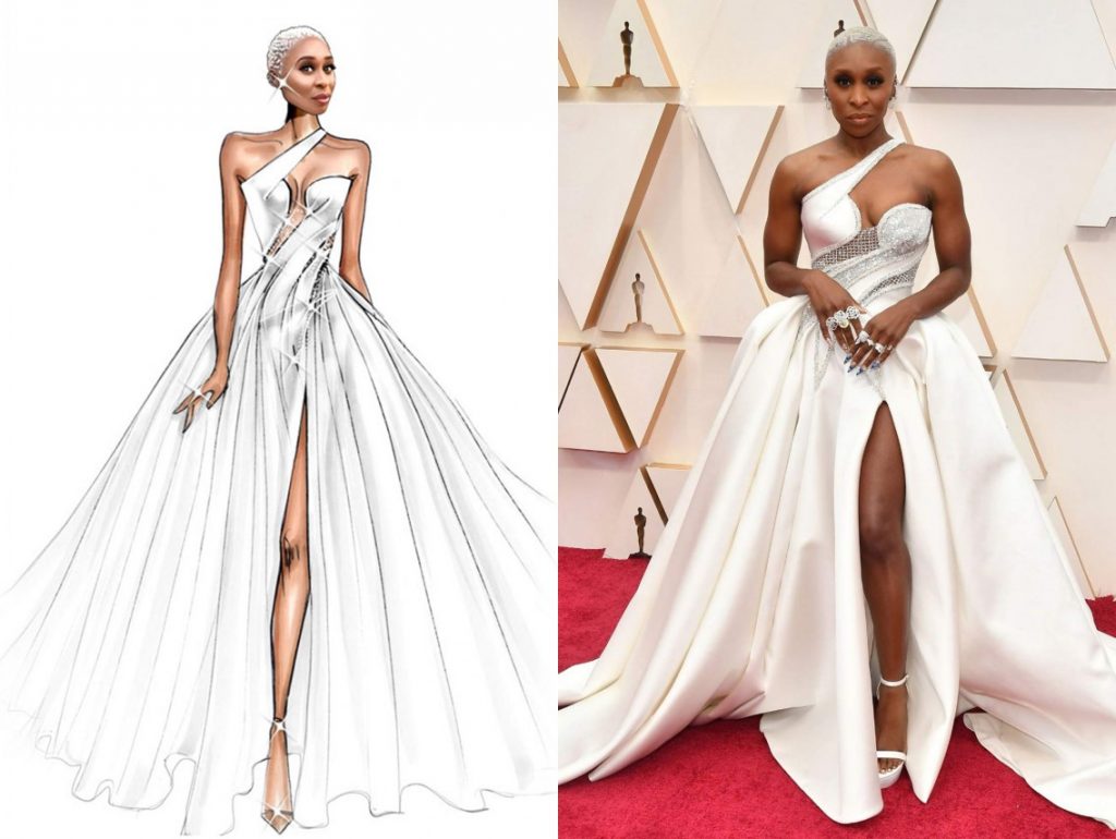 look au tapis rouge de Cynthia Erivo oscars 2020